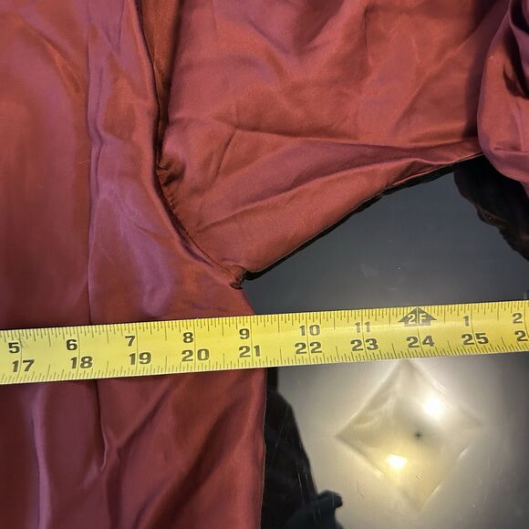 Anthropologie Ruched Peasant‎ Blouse Rust Red M Silky Work Office Professional - Picture 8 of 9